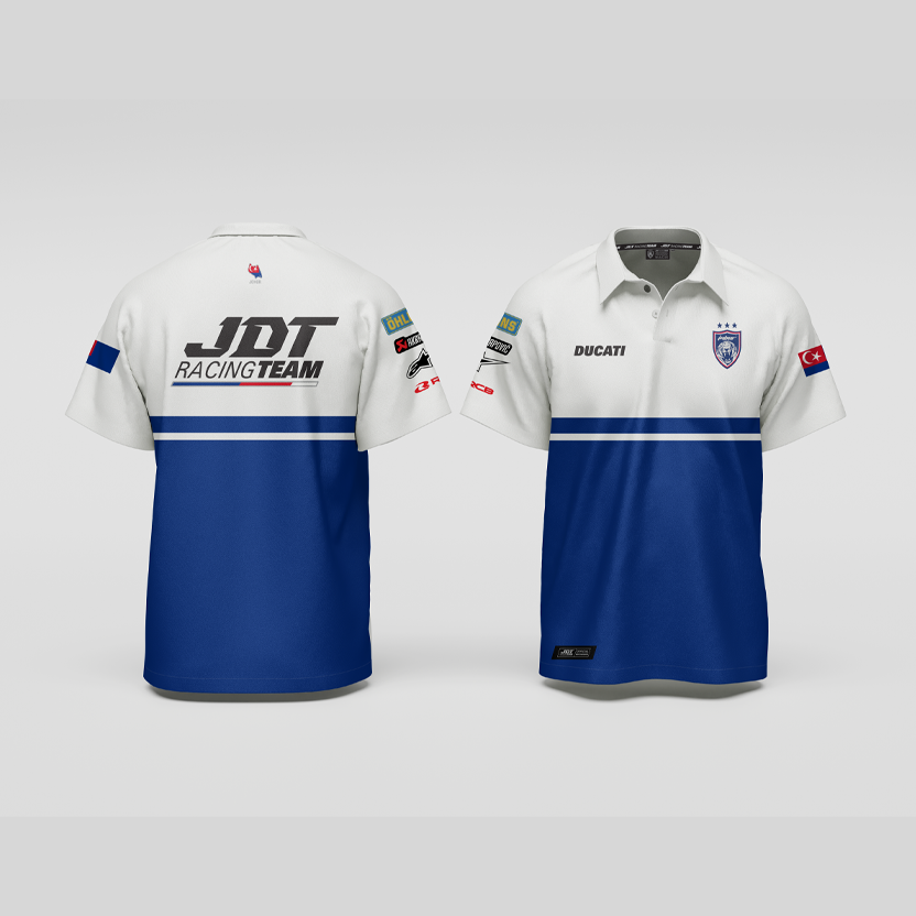 V4 Polo Shirt (White/Royal Blue)