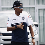 V4 Polo Shirt (White/Royal Blue)