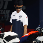 V4 Polo Shirt (White/Royal Blue)