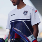 V4 Crew Neck (White/Royal Blue)