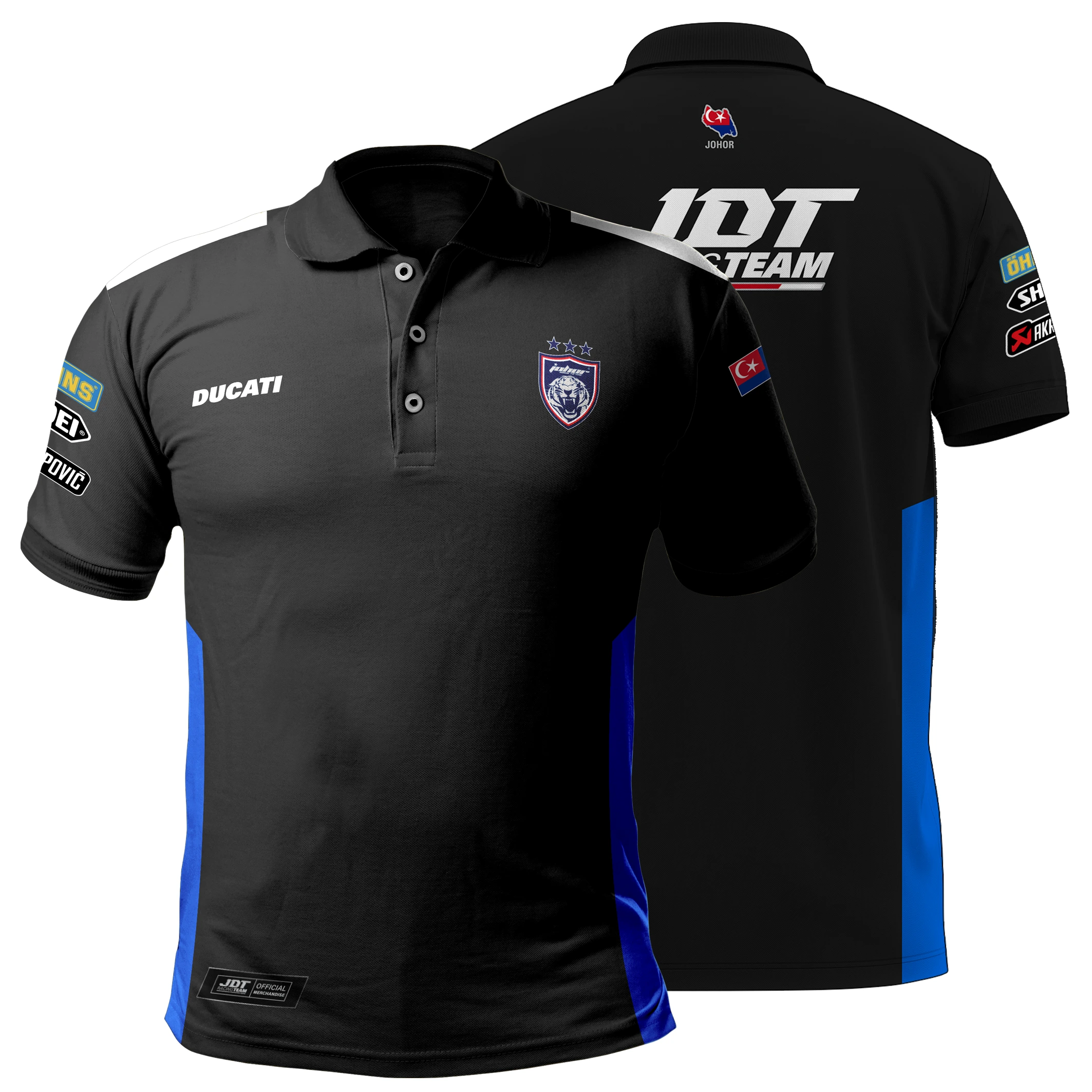 V3 Polo Shirt (Black/Royal Blue)